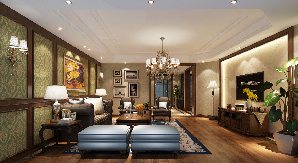 255平美式經典別墅豪宅裝修賞析 合生國際城吳宅實景，典雅氣度與舒適生活的完美融合